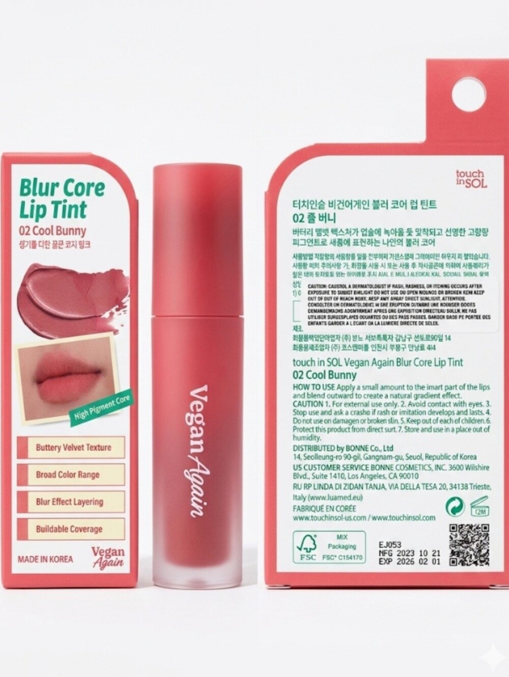 touch in SOL Blur Core Lip Tint 02 Cool Bunny - Soft Pink